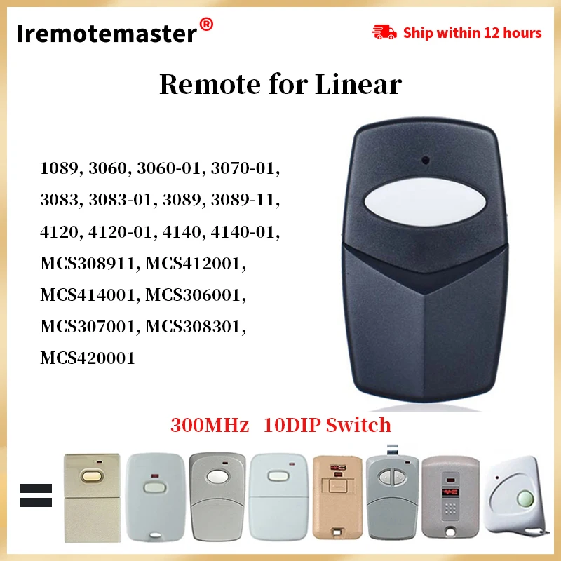 For Multicode 3060 3089 308911 1089 4120 Linear MCS308911 MCS412001 MCS414001 MCS308301 300mhz Remote Control Garage Door Opener