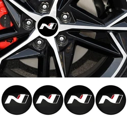 4 sztuki 56mm N-Line Logo koło samochodowe kołpak środkowy naklejki naklejka na felgę dla Hyundai I20 I30 Kona Sonata Elantra Veloster Azera