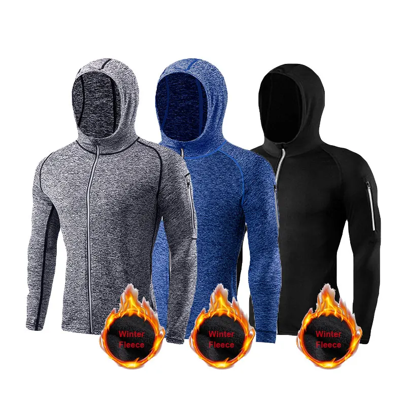 Sports Top Men'S Autumn And Winter Jacket Long-Sleeved Warm Hoodie Jacket Basketball Training Running Fitness Clothes