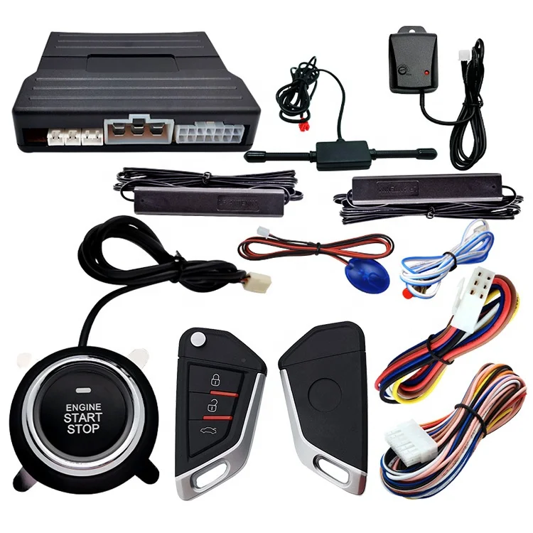 Remote Start Stop Engine PKE Keyless Entry Car Burglar Alarms Auto Central Lock Unlock System With Vibration Sensor