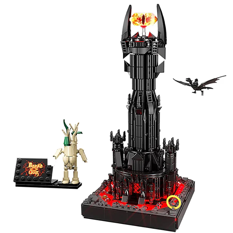 ชุดตัวต่อบล็อก MOC 778 ชิ้น หอคอยปีศาจดำจากเรื่องลอร์ดออฟเดอะริงส์ พร้อมไฟ LED ปราสาทเวทมนตร์ ของเล่น DIY สำหรับเด็ก เป็นของขวัญ