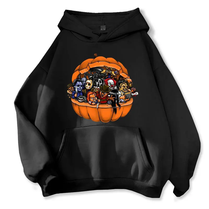 Halloween Pumpkin Hoodie Casual Funny Long Sleeve Autumn Pullover Sweatshirt New Fashion Horror Tour Sport Clothing