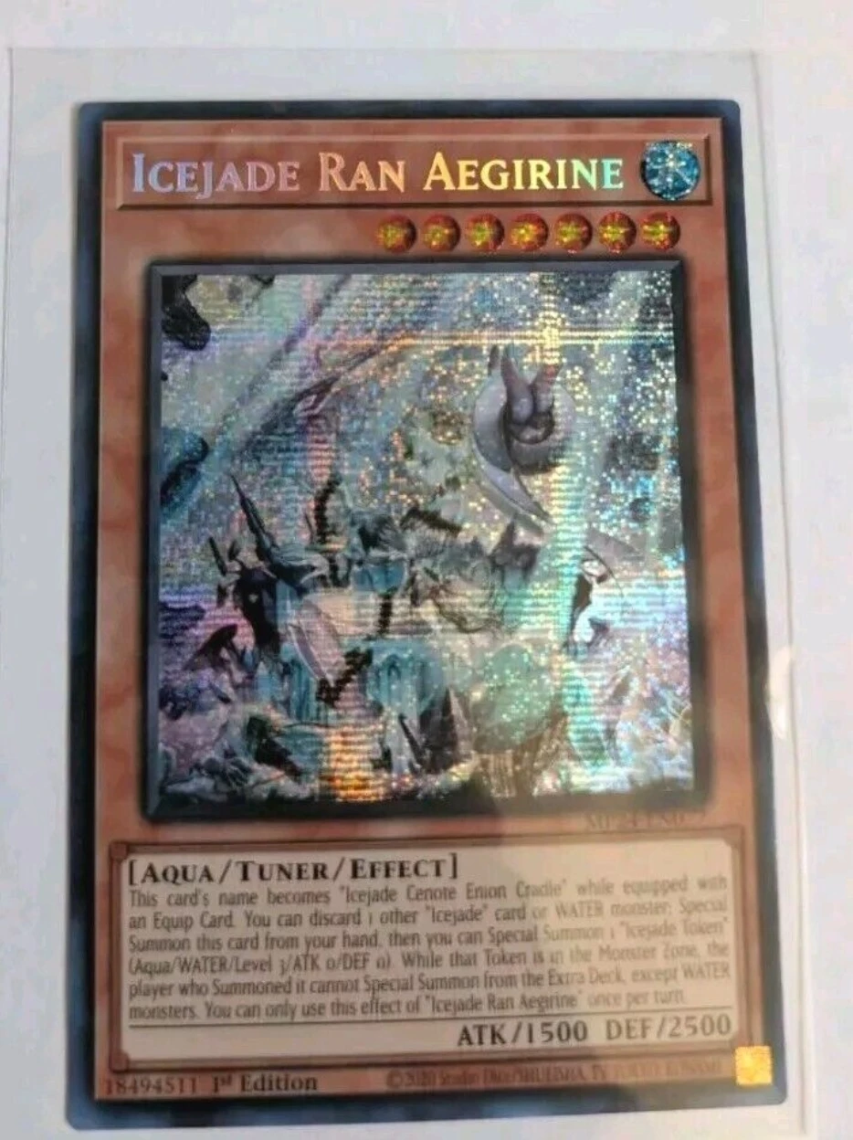 Yugioh KONAMI Duel Monsters TCG MP24-EN077 Icejade Ran Aegirone Secret Rare English 1st Edition Collection Mint Card