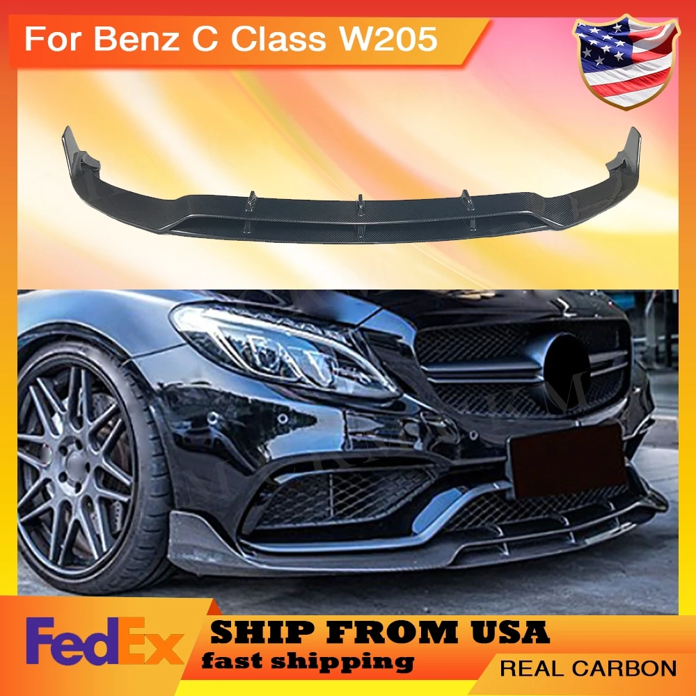 

Carbon Fiber Front Bumper Lip Spoiler For Mercedes Benz C Class W205 C63 AMG C180 C200 C260 2015 2016 2017 Bumper Cover