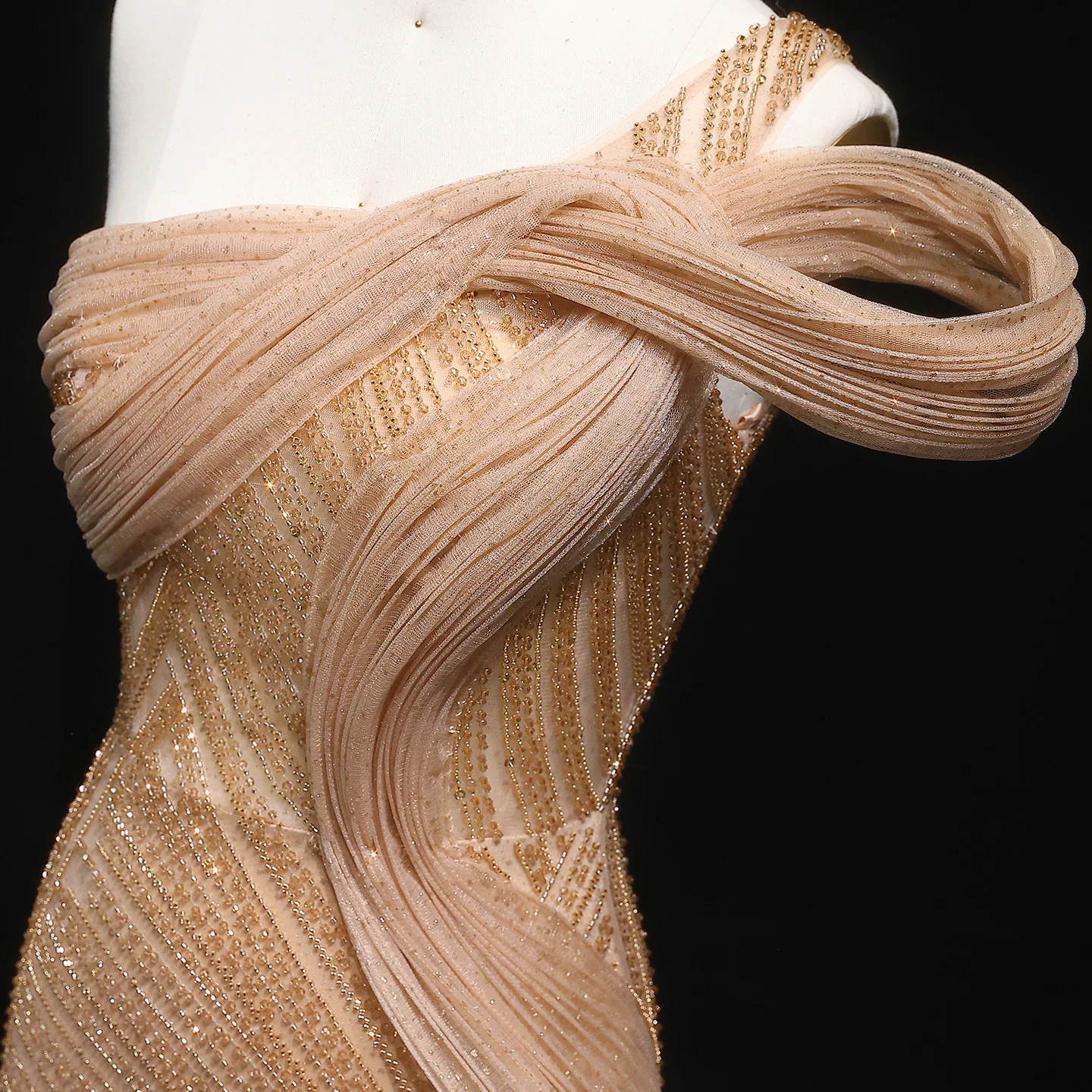 Sharon Said Dubai Luxuriöses Meerjungfrauen-Abendkleid mit einer Schulter und Seitenschlitz, Damen-Hochzeitskleid, SS088, Maßanfertigung – Detail 6