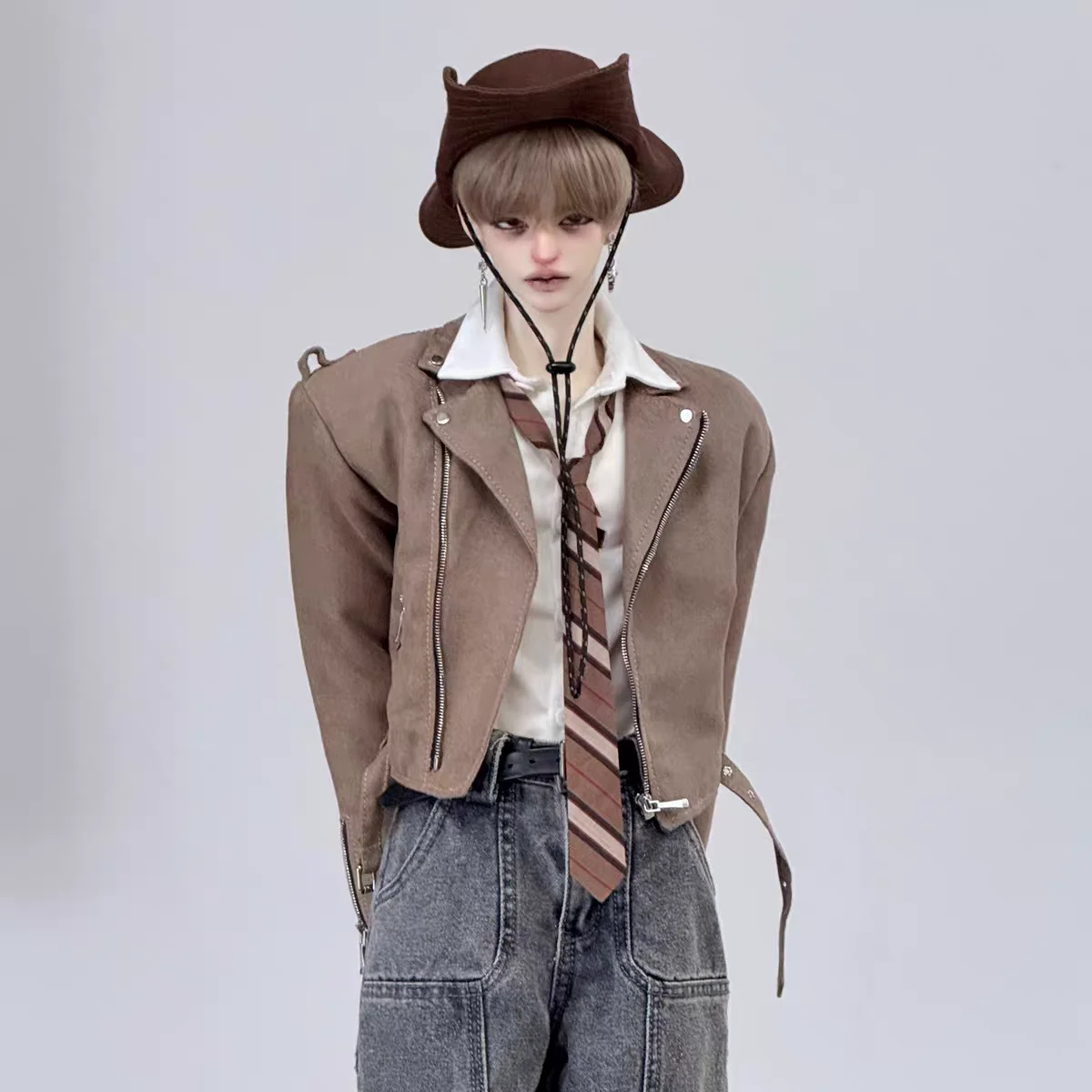 

BJD doll clothes suitable for 1/4 size ID75 Uncle suede jacket, leather jacket, motorcycle top, 4 colors