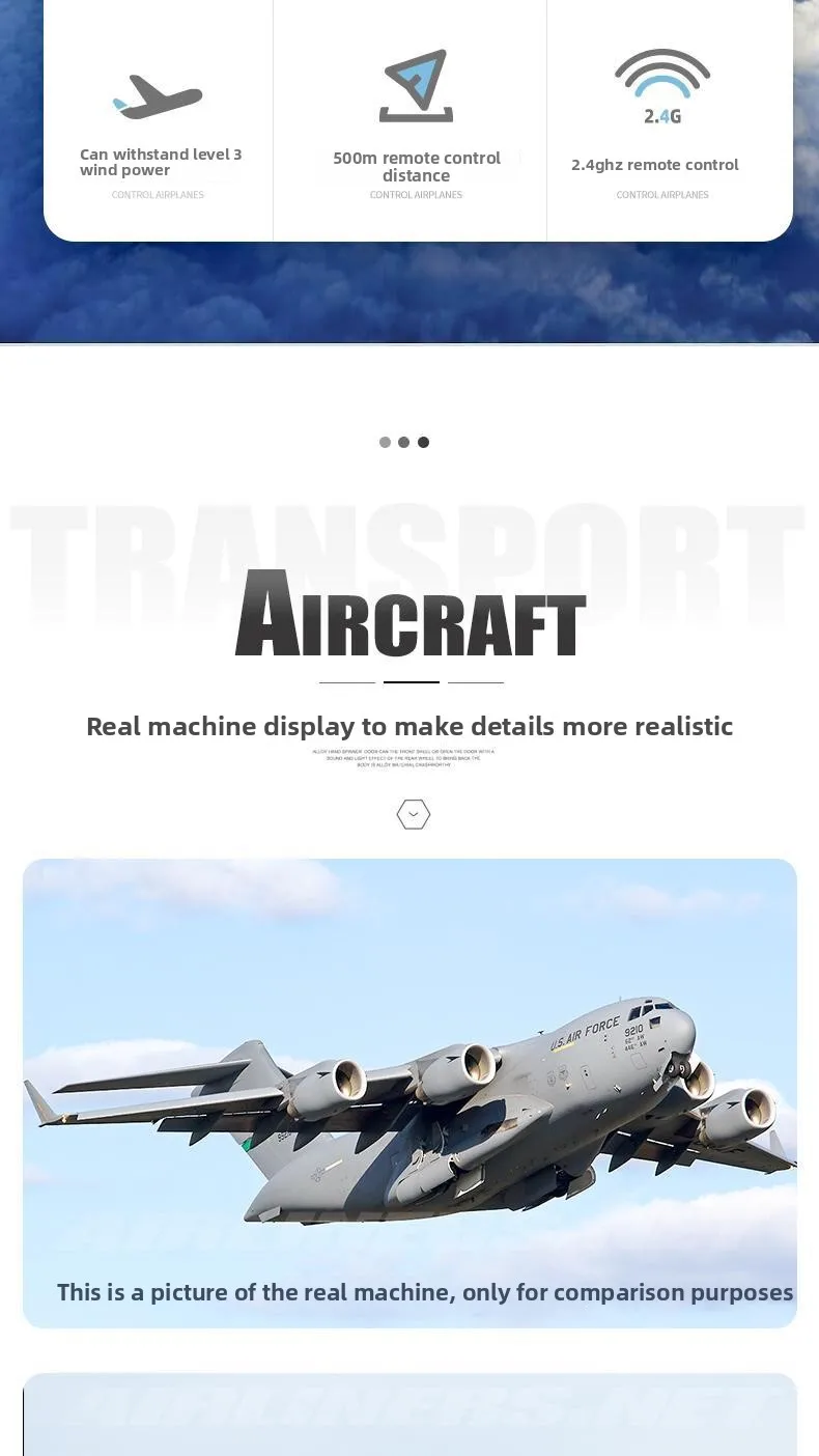 Avión EPP con Control remoto de 2,4 Ghz, juguetes de ala fija RC, planeadores de avión de transporte, regalos de cumpleaños para niños, incluye cargador en paquete
