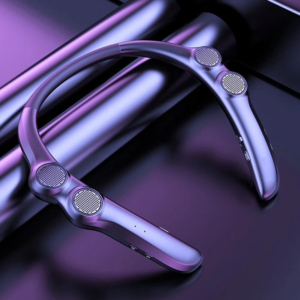 

Портативная Bluetooth-совместимая колонка с креплением на шею, беспроводная стереосистема с басами, портативный сабвуфер, звуковая система с 4 динамиками для спорта и игр