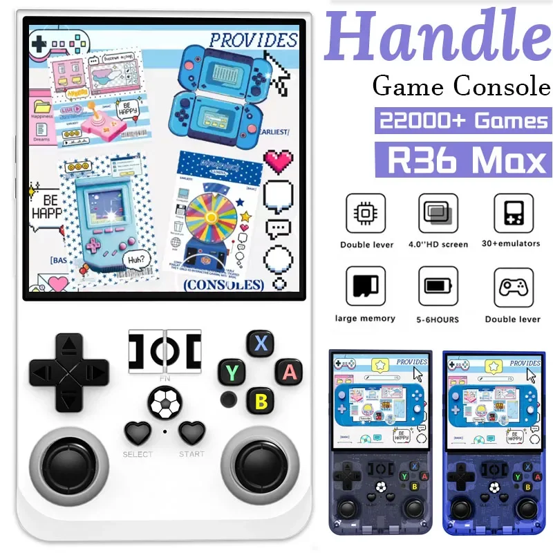 R36MAX Retro Portable Game Console Linux System 4.0 Inch IPS Screen R36S Handheld Video Game Console Pocket Video Player Gift