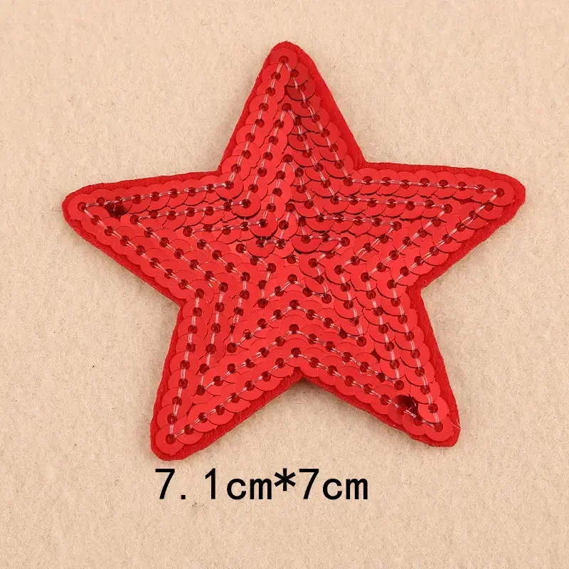 Cheap Star Heat Sequin Iron on Embroidery Patches for Clothing Stripes for Clothes Bags Military T-shirt Appliques Badge Sticker