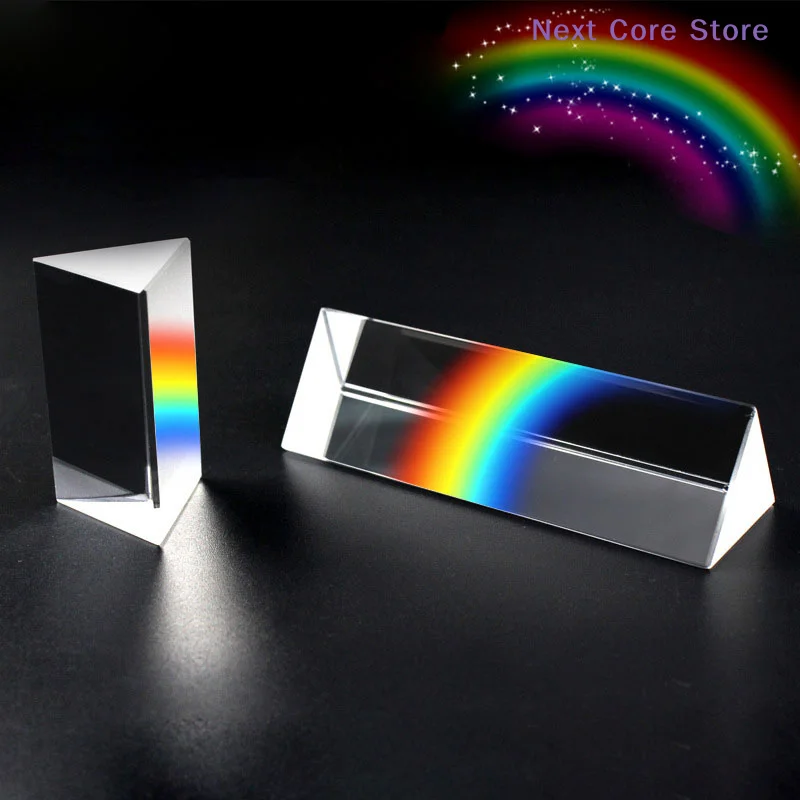 [NC]1Pcs Transparent Photographic Prisme Rainbow Color Triangular Prisms Crystal Glass Prisma Light Physics Experiment[NC]