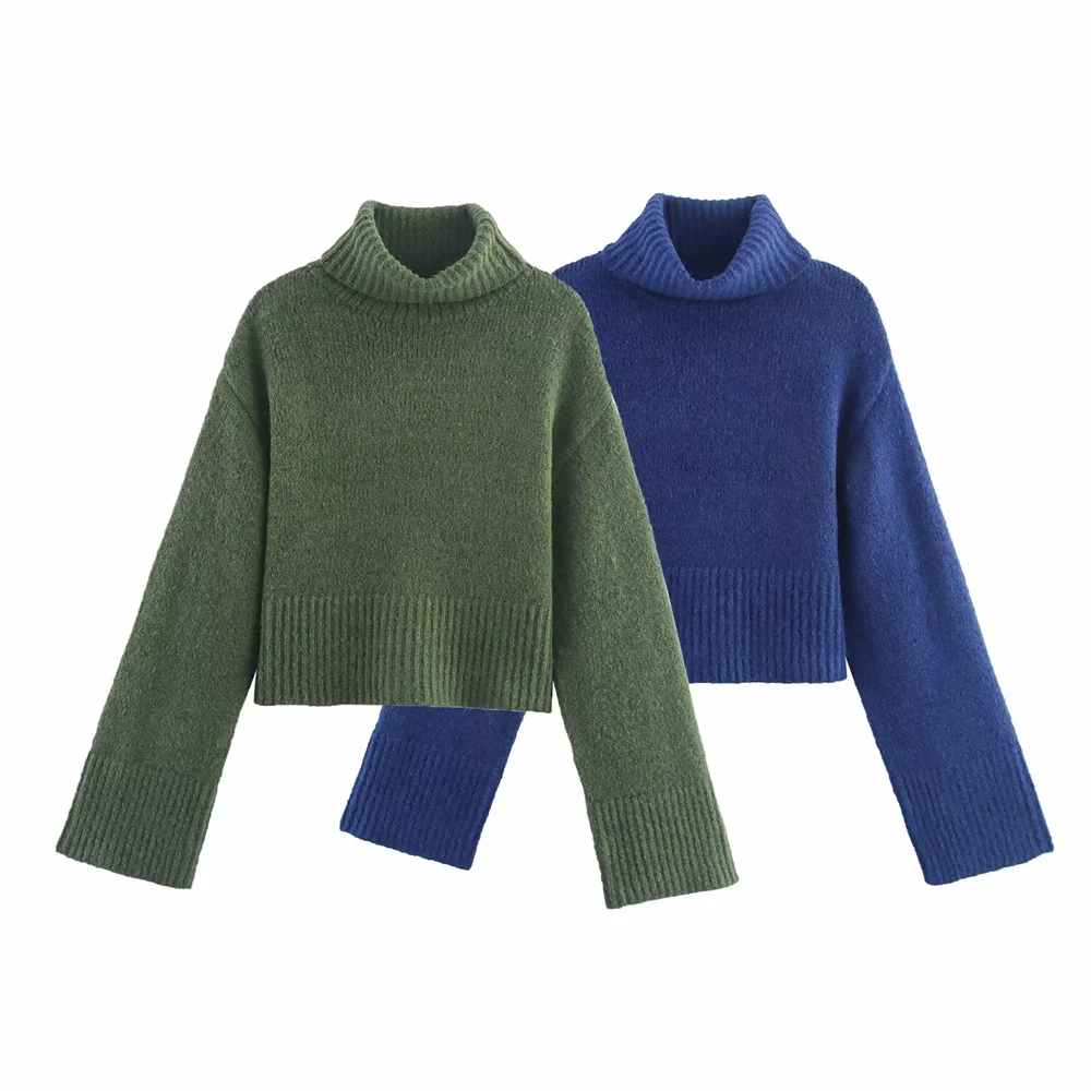 

long sleeved stand up collar soft basic comfortable sweater knit sweaternew women's casual versatile