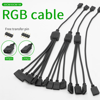 Motherboard RGB SYNC Splitter, 12V 4Pin RGB / 5V 3Pin ARGB SYNC HUB Transfer Extension Cable For M/B ASUS GIGABYTE MSI