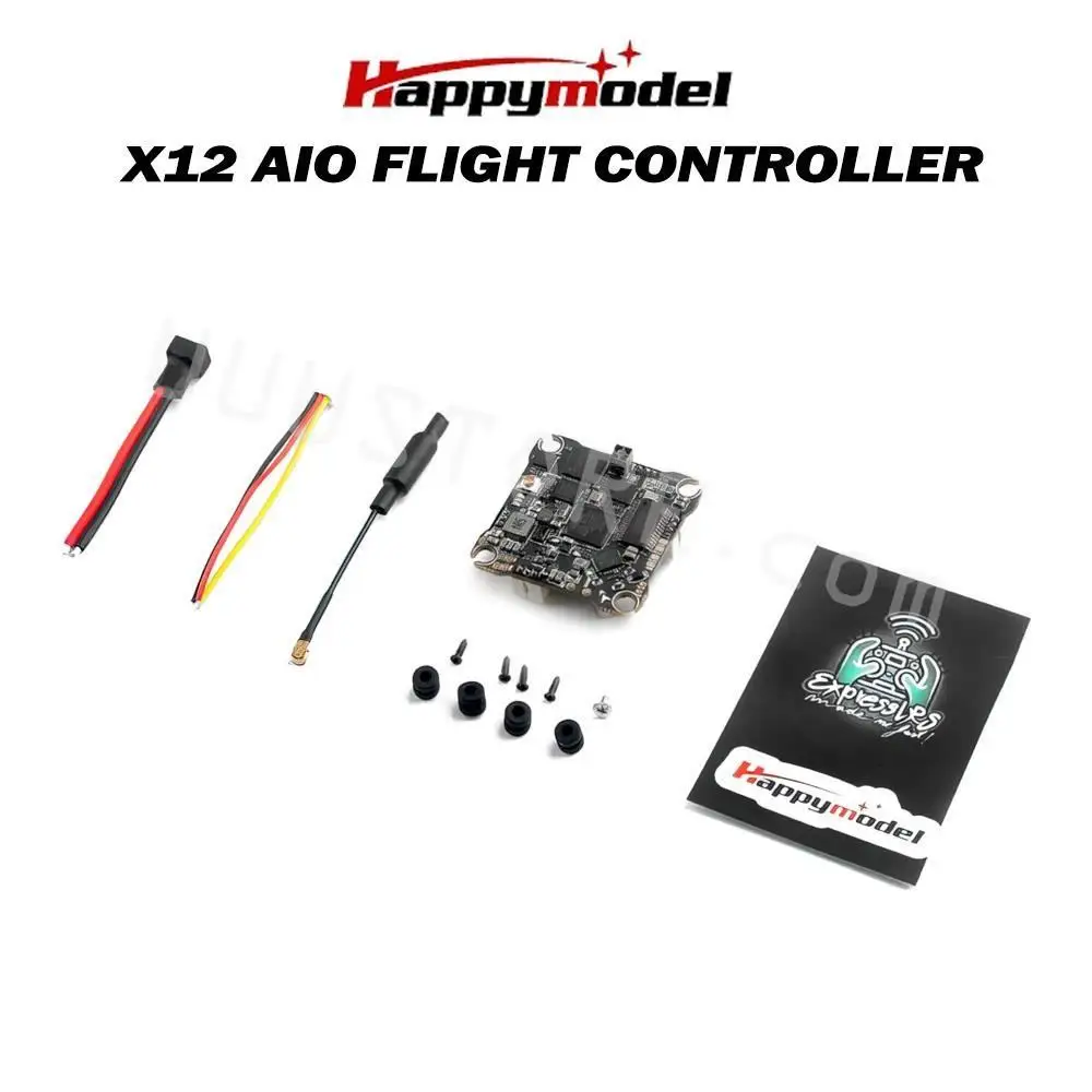 

HAPPYMODEL X12 AIO 5-IN-1 F4 Flight controller built-in 12A ESC and OPENVTX Support 1-2S Brushless whoop RC FPV Racing Drone