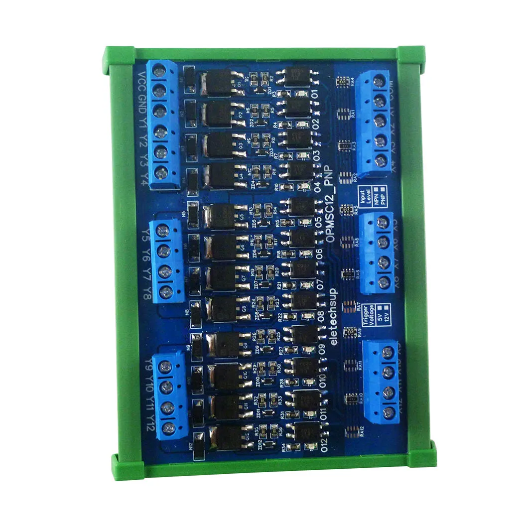 12CH PLC Signal Amplifier Module 3.3V/5V/12V/24V DC 5A NPN/PNP Logic Level Converter OPMSC12 for Industrial Automation