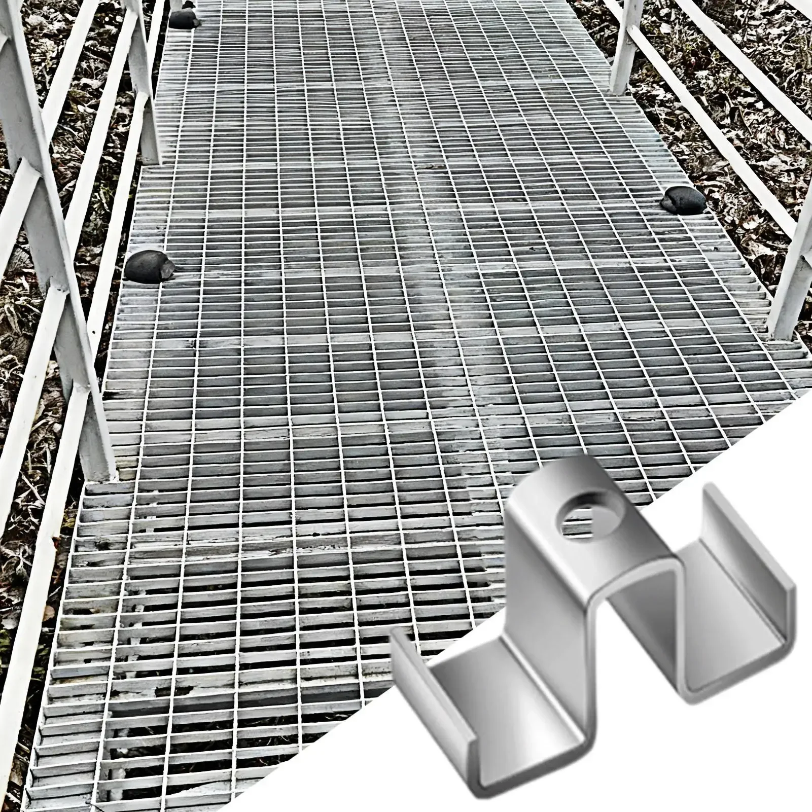 Metal Grating Clip 25-Piece Heavy Duty Galvanized Grating Clamp Saddle Weather-resistant Hardware for Bridge Decking Treads