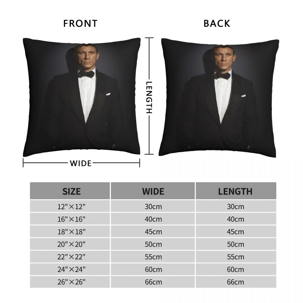 Daniel Craig Pillowcase Polyester Linen Velvet Printed Zip Decorative Sofa Cushion Cover