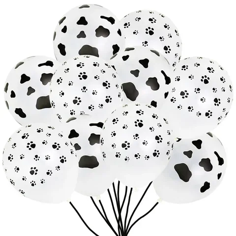 

10/5Pcs 12inch Latex Balloons Kids Birthday Party Decoration Animal Balloon Baby Shower Air Balls Globos Milk Cows Dog Paw Print