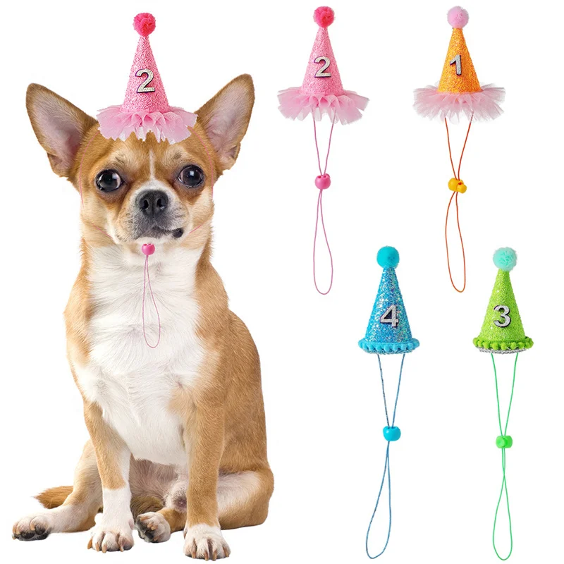 Funny Chihuahua Dog Cap Hats Party Pet Cat Birthday Decorations Accessories for Dogs French Bulldog masoctas Headdress Costume