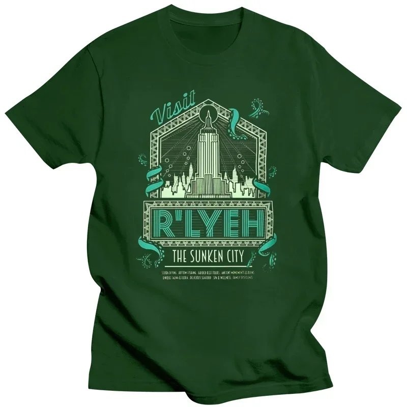 Rlyeh - The Sunken City H.P. Lovecrafts Call of Cthulhu inspired Mens horror themed tshirt screen printed by hand geek gift