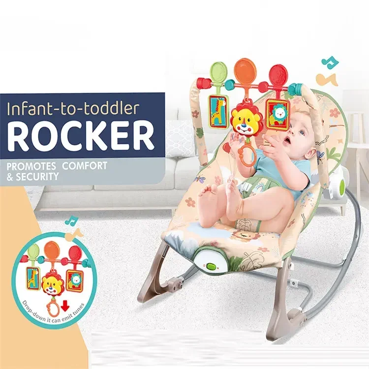 Nieuw ontwerp Baby Rustgevende Swing Rocker Baby Schommelstoel Automatische Trillingen Elektrisch Muzikaal Baby Speelgoed Kinderspeelgoed