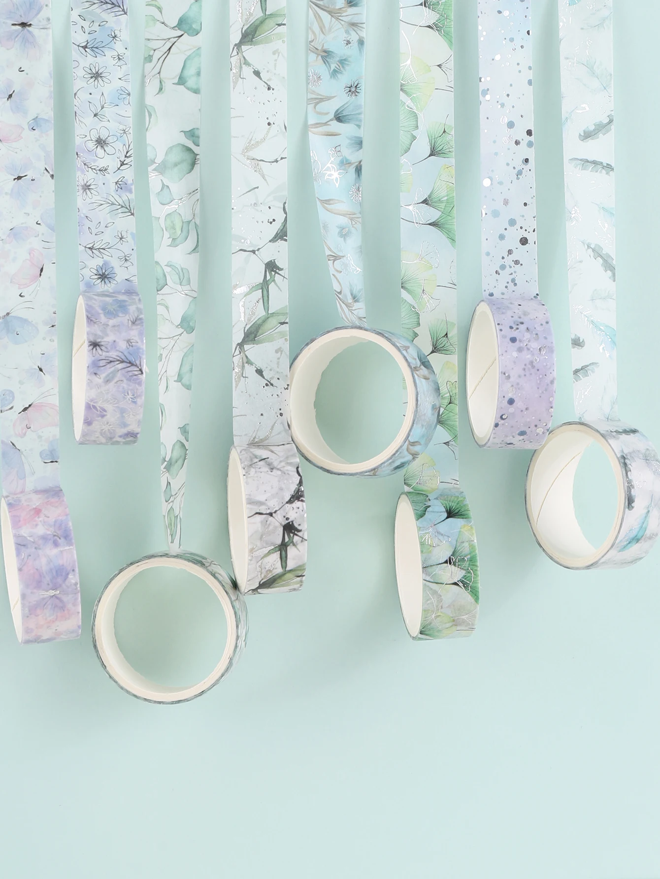 6 rollen/doos Hot Silver Leaves Washi Tape Scrapbooking en Decor Washi Tapes Scrapbooking Benodigdheden Stationair Delicate Washi Tape