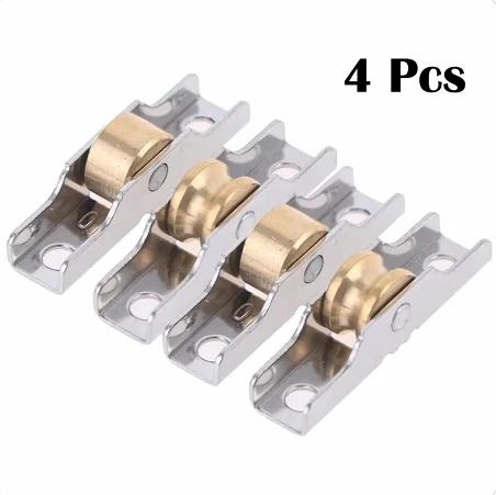 4Pcs Stainless Steel Shutter Pulley Roller Sliding Door Roller Runner Wheel Track Pulley Furniture Door Hardware Mute Wheel