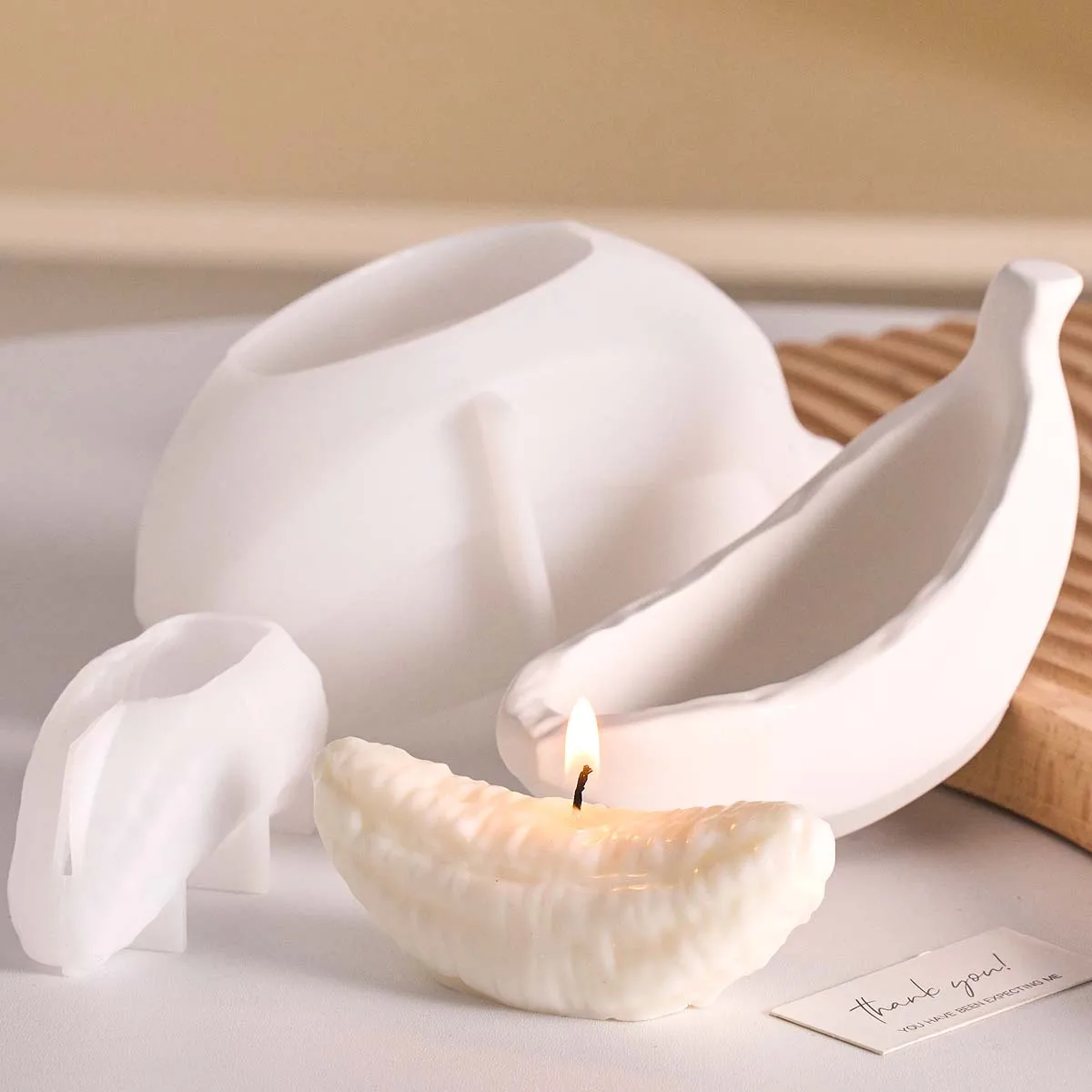 3D Banana Silicone Candle Mold DIY Handmade Peel Candle Holder Gypsum Epoxy Resin Soap Home Decor Ornament Craft Making Supply