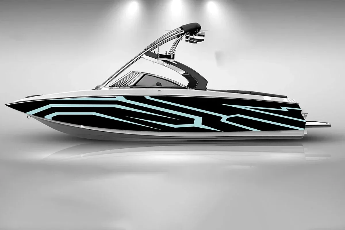 Colorful Lines Mysterious Cool Vector Graphics Boat Sticker Vinyl Ship Pontoon Deck Boat Fishing Decorative Pontoon Boats Decal