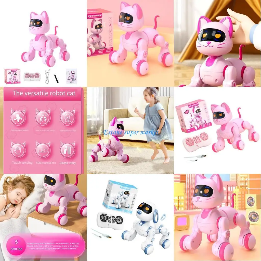 090B ของเล่นหุ่นยนต์สัตว์เลี้ยงคู่หูอัตโนมัติพร้อมฟังก์ชันจับเวลา ของเล่นวัสดุ ABS