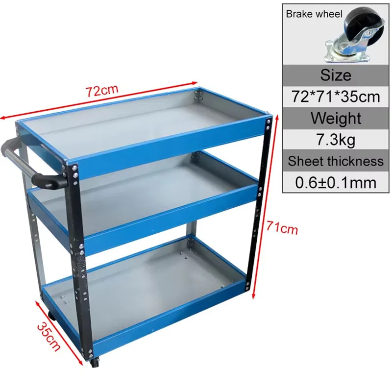 Organizer Toolbox Workshop Tool Cart With Wheels Holder Garage Workbench Racks Adjustable Shelf Free Hooks 2 Layer Or 3 Layer