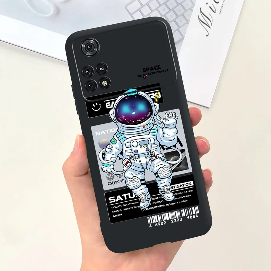 For Cover Xiaomi Poco M4 Pro 5G Phone Case Cute Astronaut Silicone Soft TPU Shockproof Funda For Xiaomi Poco M4 Pro PocoM4 Cases