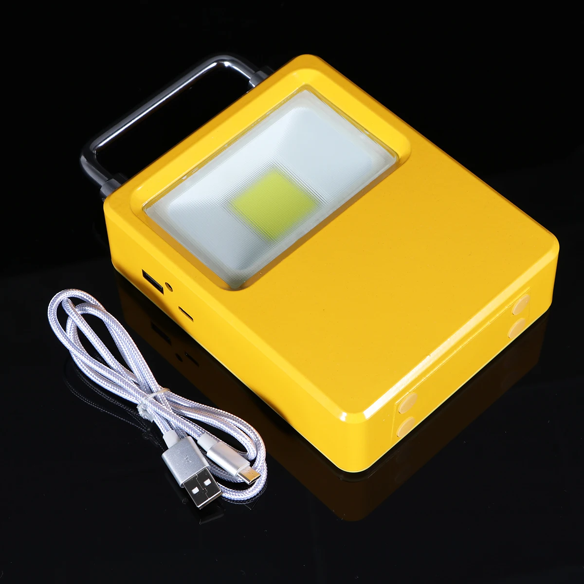 Solar Cob Work Light 10W 6000k White Emergency Lamp for Outdoor Camping Anti-Aging Burnt Wick Good Heat Dissipation