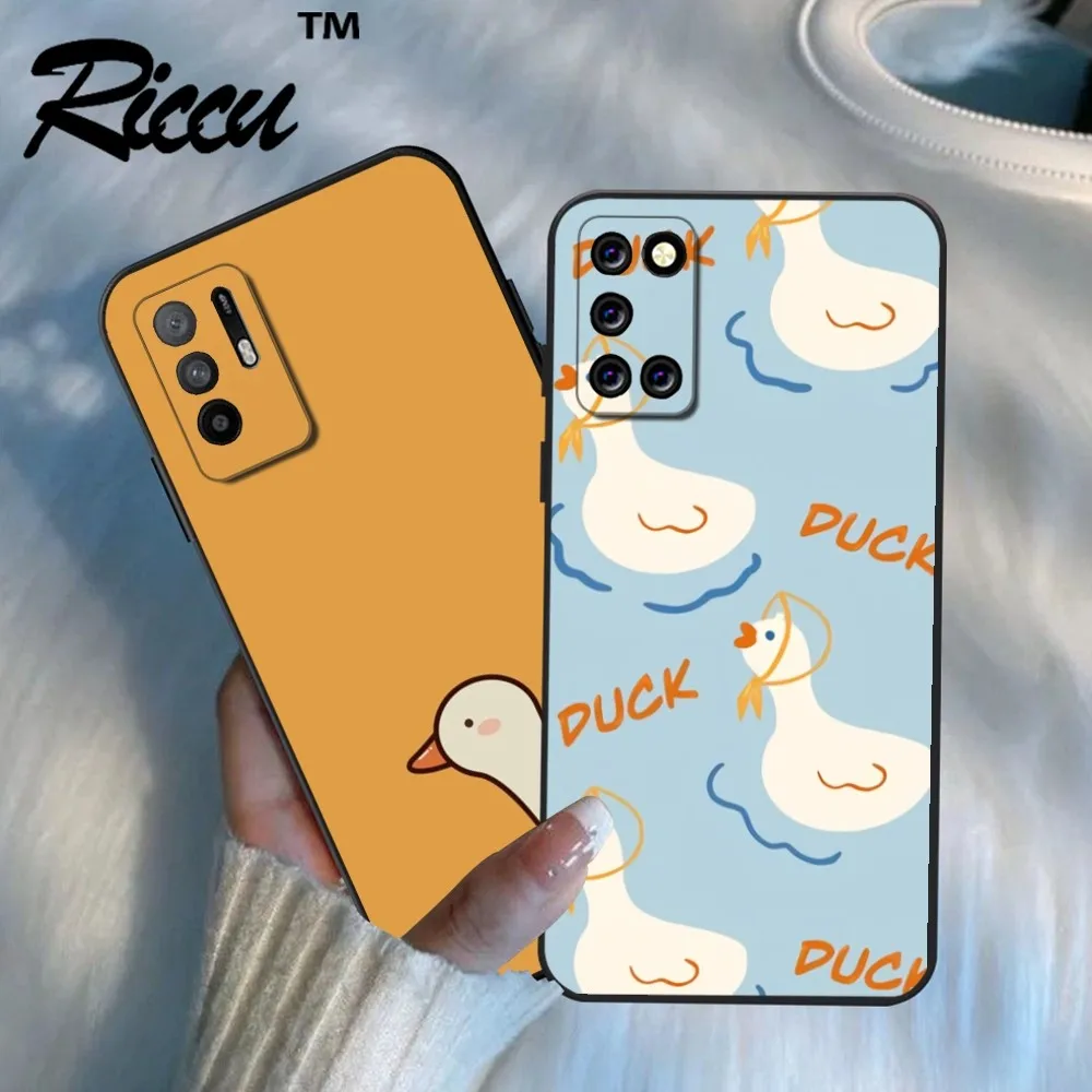 Cartoon Cute Animal Duck   Phone Case For Oppo A52 A15 A32  A55 A72 A74 A92S A95 ACE2 K9 K9pro realme C21 FindX3pro FindX3 Cover