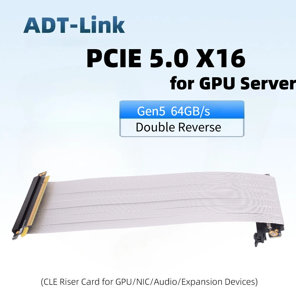 GEN5 Chassis PCI E PCIe 5.0 X16 Riser Cable [ RTX5090 RTX4090 ] Shielded Double Reverse PCI Express Gen5 Lossless for ITX Server