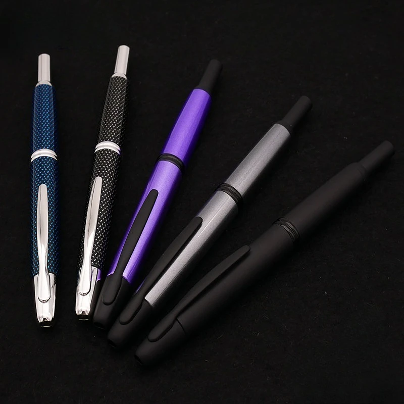 18K gold Nib PILOT pen press matte black press Fountain pen capless stationery Business Writing stationery supplies Ink Pens