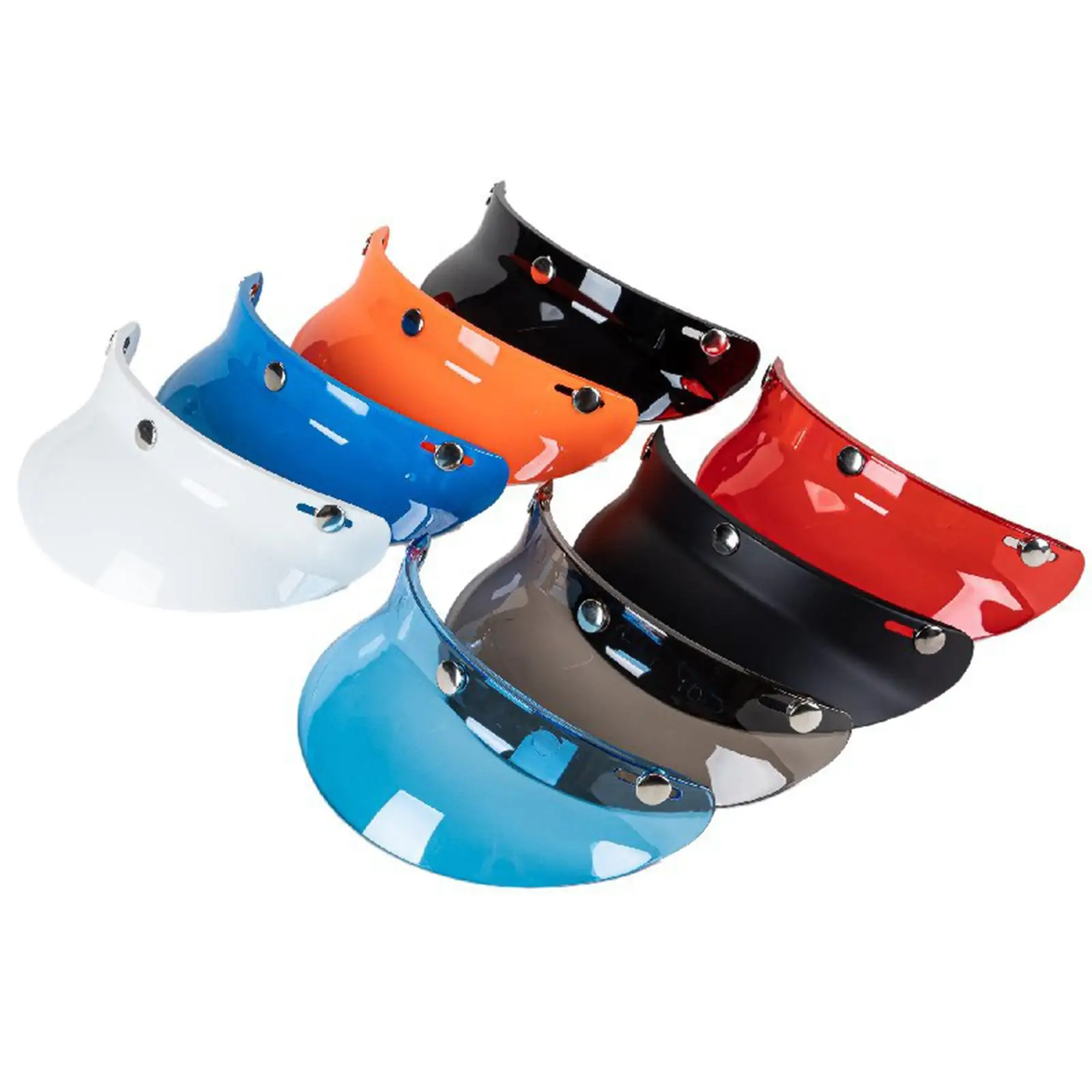 

3 Snap Face Shield Motorcycle Helmet Replacement Visor Bubble Shield for Road Bike Helmet