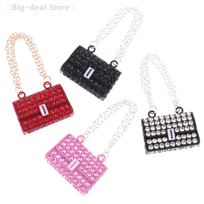 

6 Pack Fashionable Dollhouse Metal Chain Bag Pack, Miniature Shopping Handbag for Doll Accessories