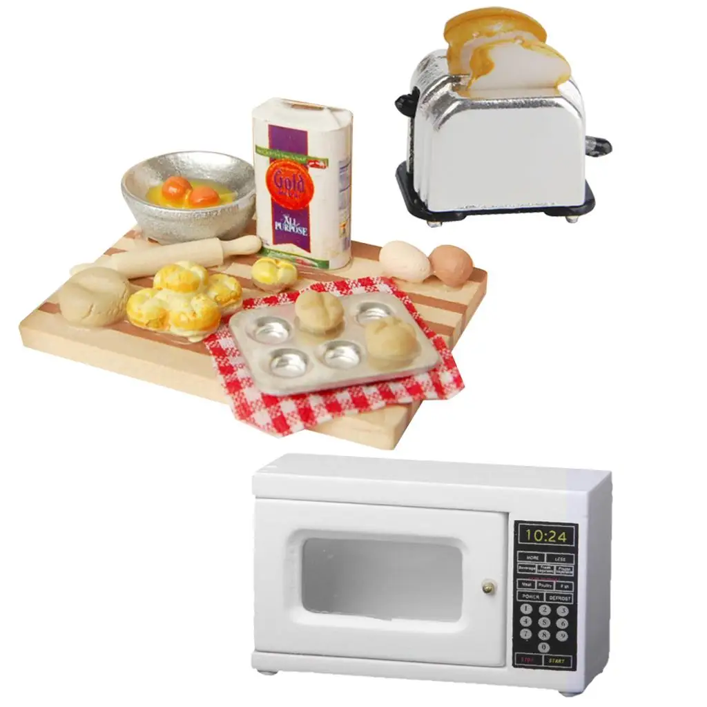 1 Set 1:12 Dollhouse Miniature Dining Room Breakfast Eggs Kits