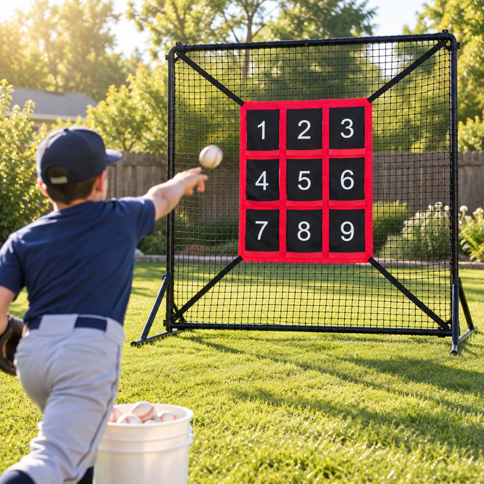 Throwing Accuracy Target Net Lightweight Baseball Pitching Target Net Reinforced Stitching Rust-Resistant