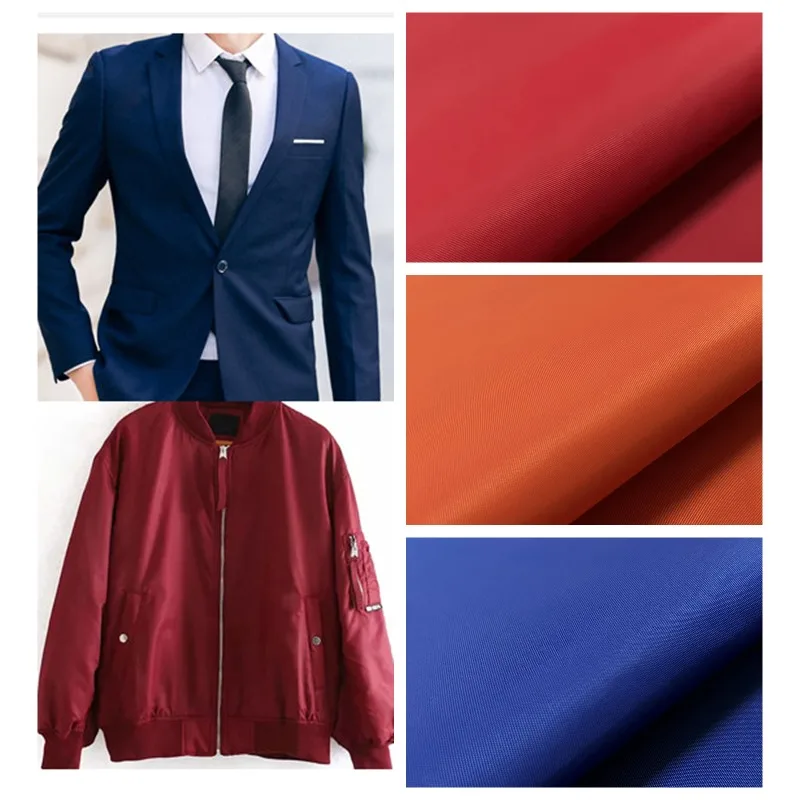 Thick 335T Twill Nylon Fabric By The Meter for Clothing Trench Coat Jacket Suit Pants DIY Sewing Waterproof Cloth Soft Black Red