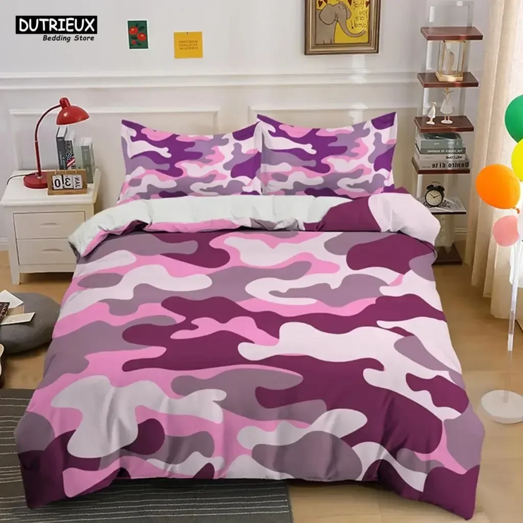 Fashion Camouflage Pattern Supplies Set Duvet Cover Set Bedding Sets For Adults Bed Pillowcases No Filling Luxury Birthday Gifts