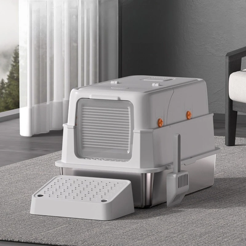 Closed Small Litter Box Side Entrance Castle Plastic Training Litter Box Smell Proof Defecation Gato Accesorios Cat Supplies