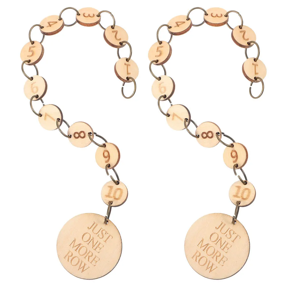 2 قطعة سلاسل عداد الصف الخشبي عدد غرزة علامات للحياكة الكروشيه غرزة حامل الاكسسوارات الحرفية علامات مكان الحياكة