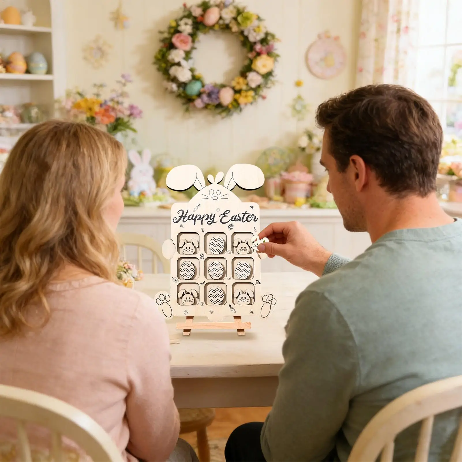 Kinder-Puzzle-Brettspiel Buntes Tic-Tac-Toe Holzbrett Multifunktionales Zweispieler-Spiel Eltern-Kind-Interaktionsspiel