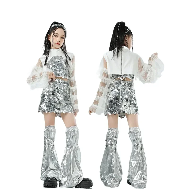 Ropa de baile k-pop para niña, trajes de baile de Jazz, ropa de pasarela para niña, trajes de actuación, disfraces de Hip-hop para fiesta