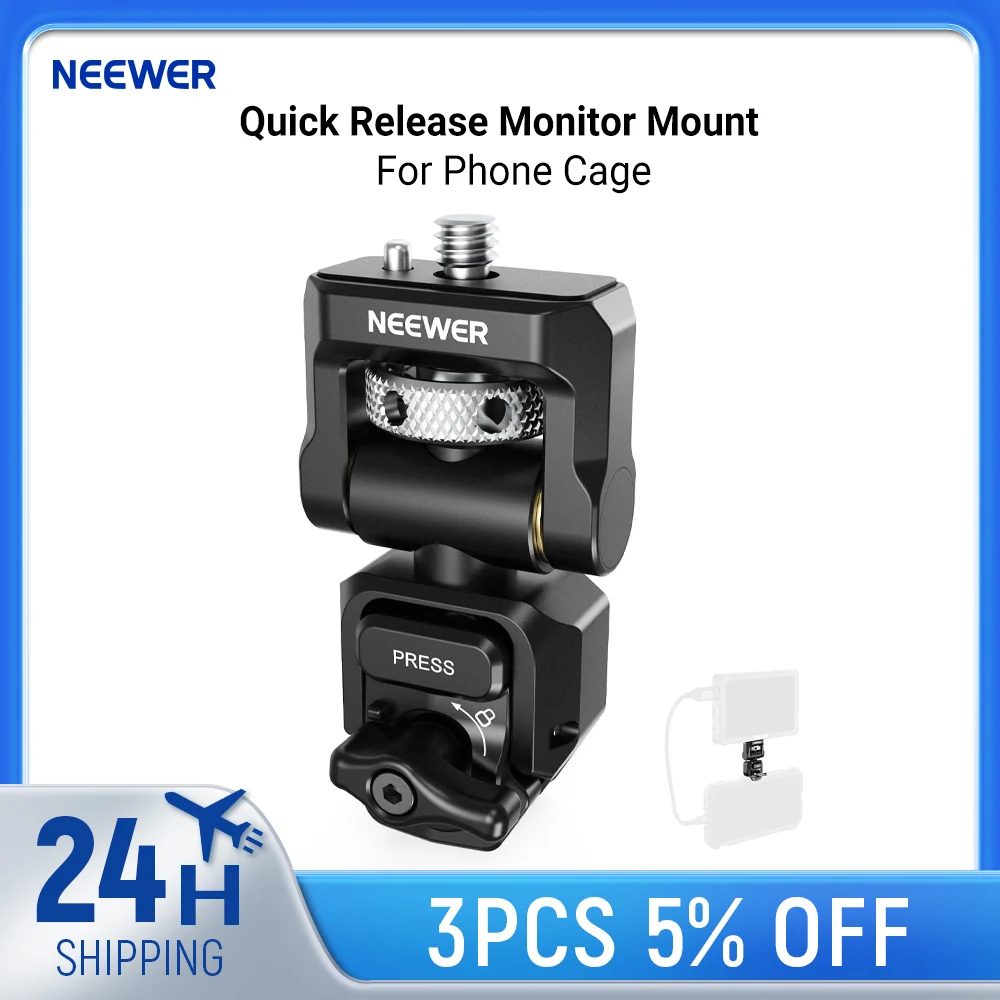 NEEWER Quick Release Monitor Mount for Phone Cage, Video Rig Stabilizer Mobile Photography Accessories Holder