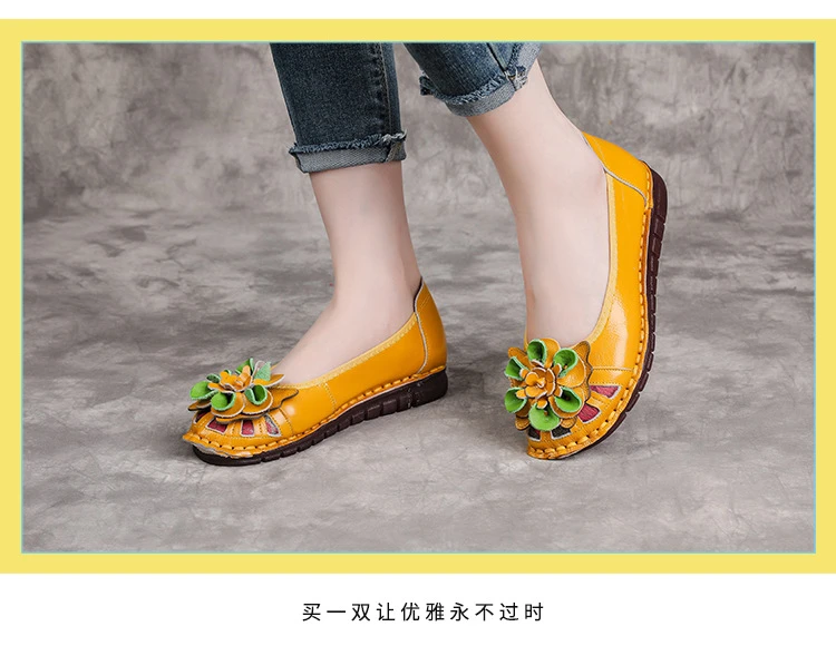 Neue handgefertigte Ballerinas mit Blumenmuster im Vintage-Stil, Damenschuhe aus echtem Leder, Mokassins, Slip-On-Loafer für Damen, weiche Luxus-Flats – Detail 30