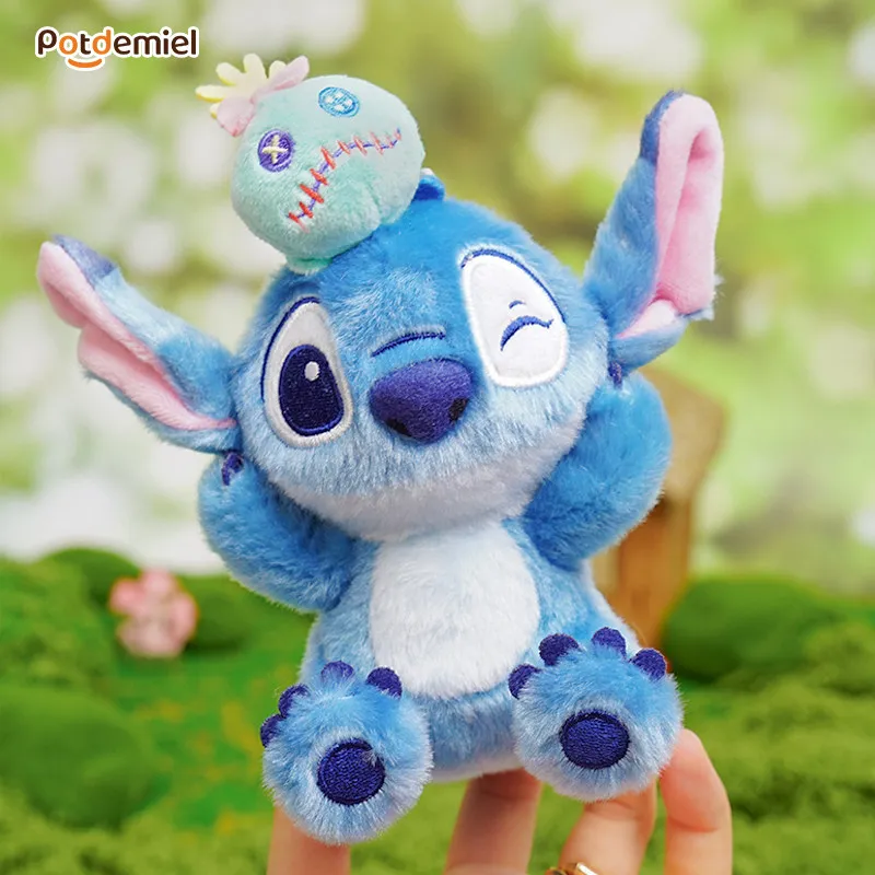 Original Potdemiel Disney Stitch Golden Plush Pendant Keychain Bag Charm Birthday Gift Collection Toy view 3