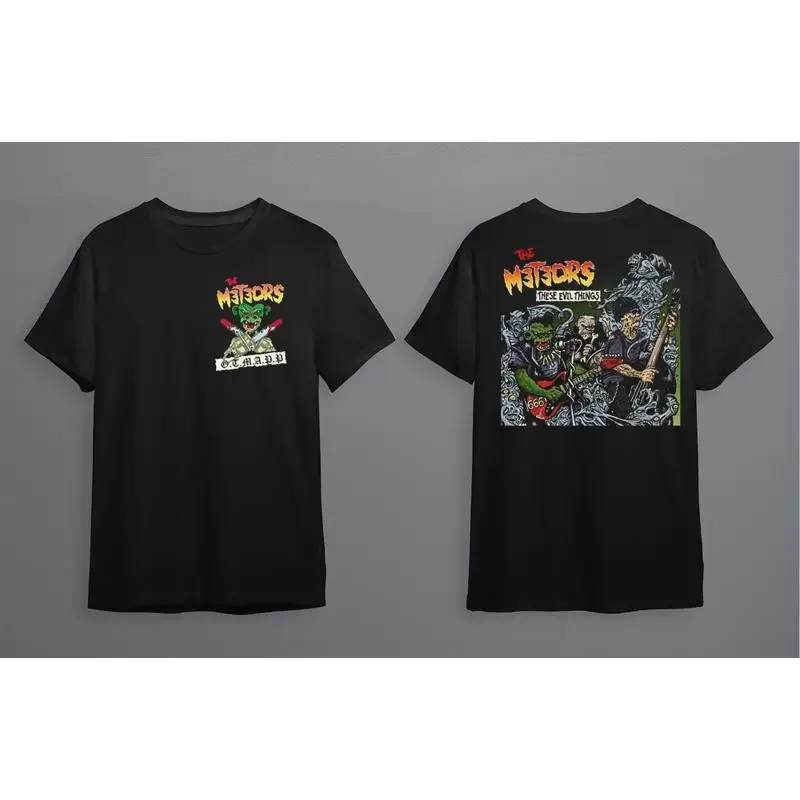 NEW The Meteors band T shirt black 2 SIDES All Sizes 2F387